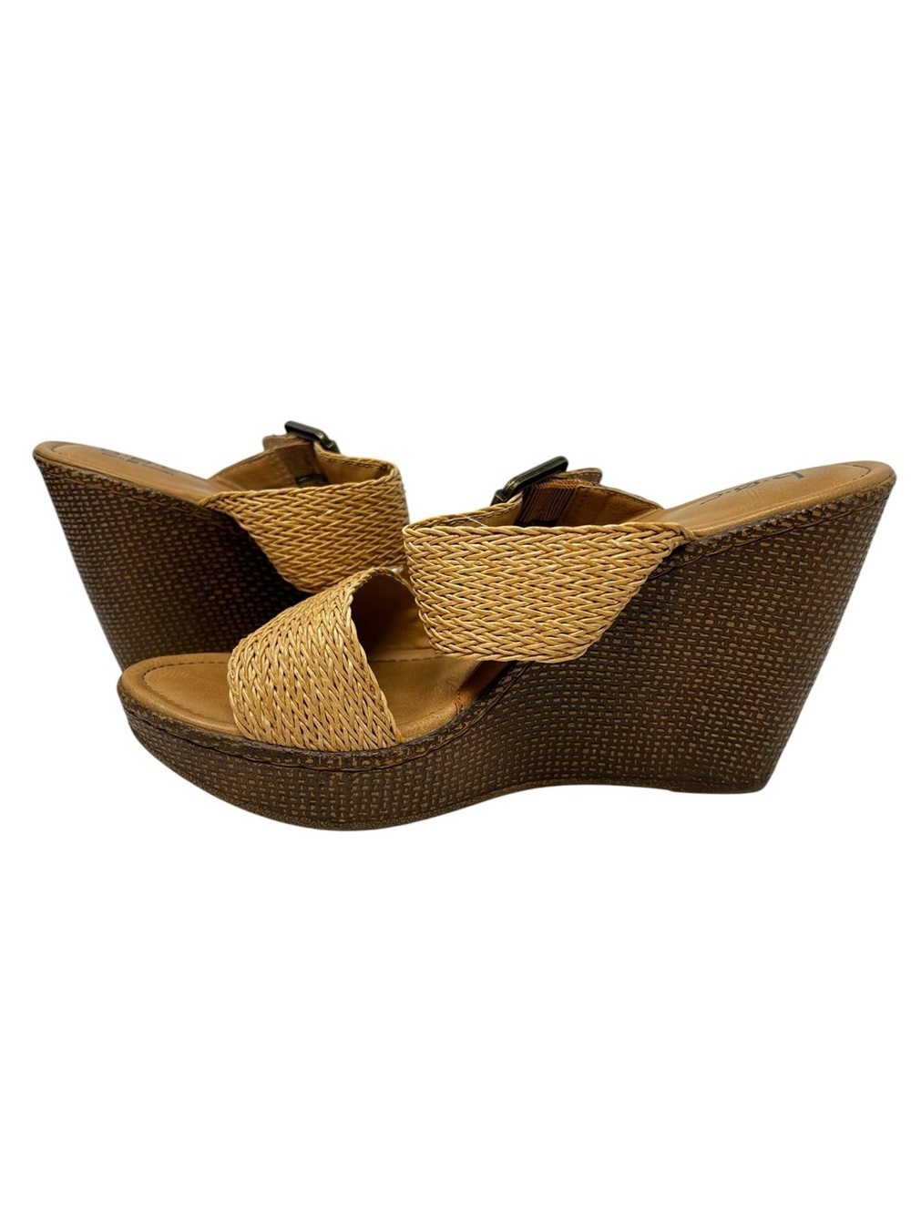 Boc Woven Tan Platform Wedge Sandals - Picture 3 of 10